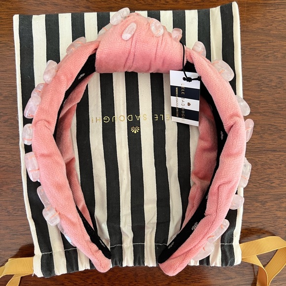 NWT Lele Sadoughi Rose Quartz Knotted Headband - Picture 6 of 14